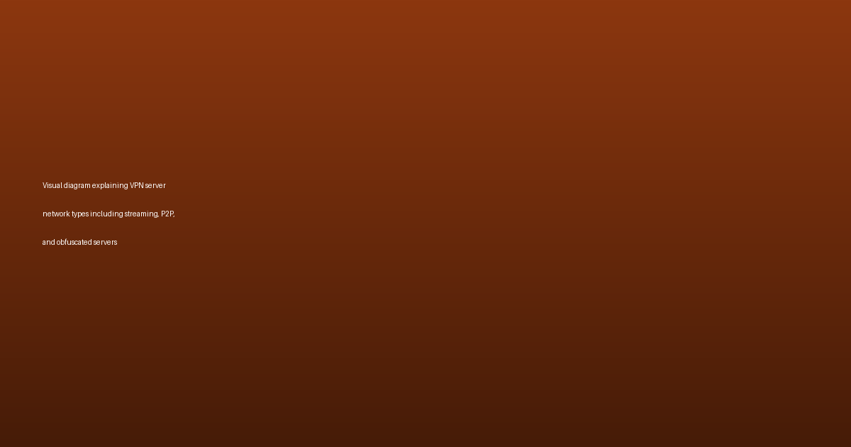 Visual diagram explaining VPN server network types including streaming, P2P, and obfuscated servers